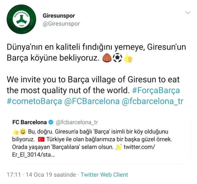 Giresunspor'dan Dünya Devi Barcelona'ya İlginç Teklif: Barça'ya Bekliyoruz