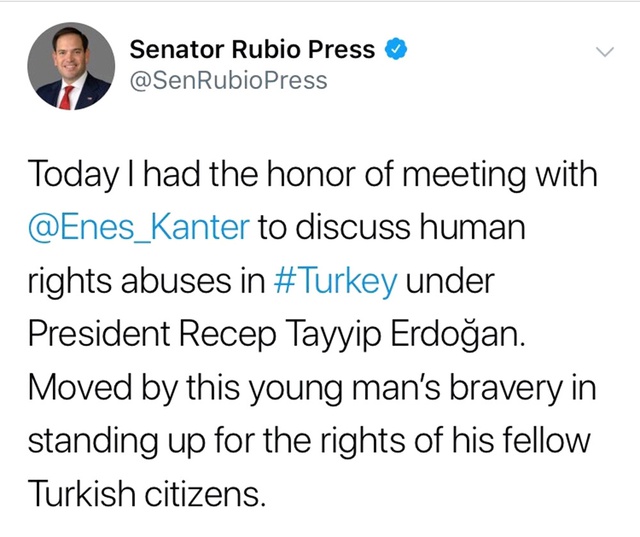 ABD'li Senatör'ün FETÖ'cü Enes Kanter'le Görüşmesine Türkiye'den Sert Tepki: Utanç Verici