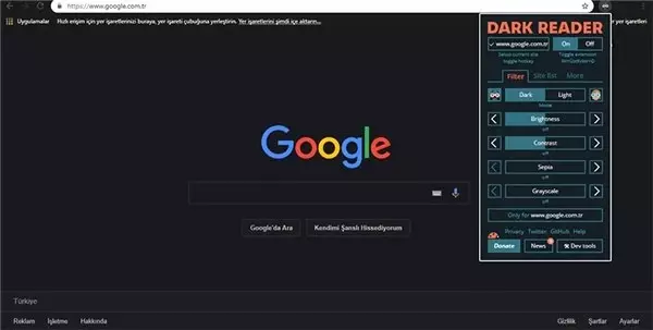 Neredeyse Her İnternet Sitesini Gece Modunda Kullanabileceğiniz Eklenti: Dark Reader