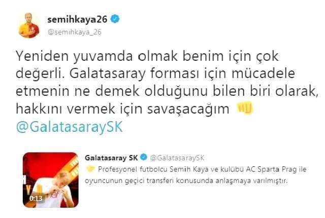 Galatasaray'ın Kiraladığı Semih Kaya: Yuvamda Olmak Benim İçin Çok Değerli Galatasaray'ın Kiraladığı Semih Kaya: Yuvamda Olmak Benim İçin Çok Değerli
