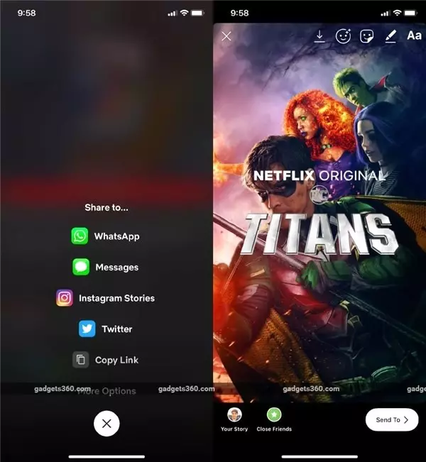Netflix İos Uygulamasına Instagram Hikayeler'de Paylaş Özelliği Geldi