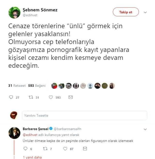 Oyuncu Şebnem Sönmez, Ayşen Gruda'nın Cenazesinde Fotoğraf Çektirmek İsteyenlere Sitem Etti