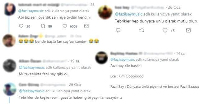 Ünlü Piyanist Fazıl Say'ın Twitter'da Kendini Övmesi Alay Konusu Oldu