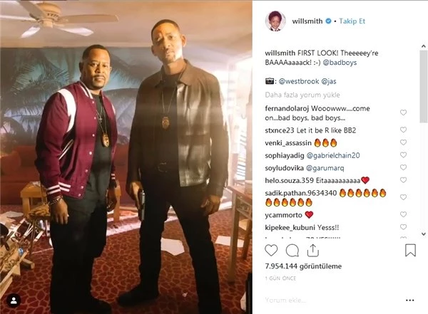Will Smith, Bad Boys 3'ten İlk Görüntüyü Instagram'dan Paylaştı