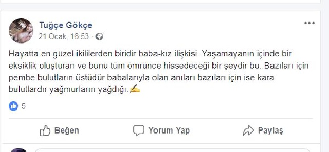 Babasının Cinayetine Kurban Giden Tuğçe Böyle İsyan Etmiş: Baba Üzer mi Evladını?