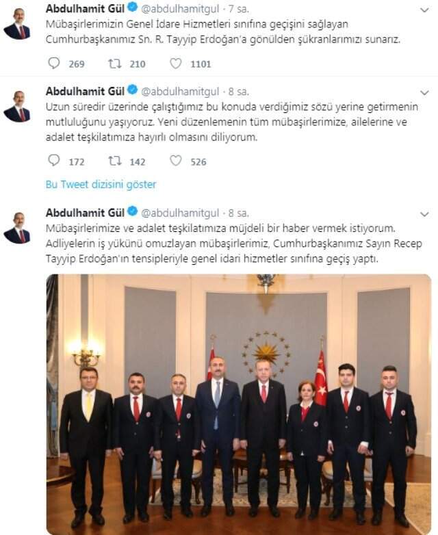 Erdoğan İmzayı Attı, Bakan Gül Duyurdu: Mübaşir Kadroları 'Genel İdare Hizmetleri' Sınıfına Alındı Erdoğan İmzayı Attı, Bakan Gül Duyurdu: Mübaşir Kadroları Genel İdare Hizmetleri Sınıfına Alındı