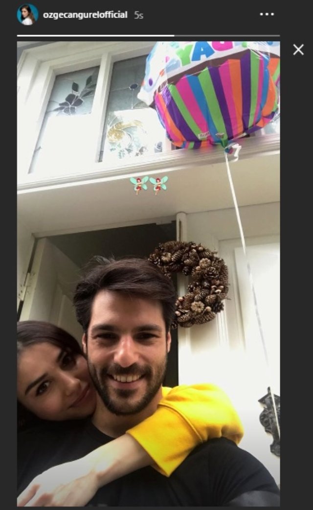 Serkan Çayoğlu'nun Sevgilisi Özge Gürel'e Balonlu Doğum Günü Süprizi