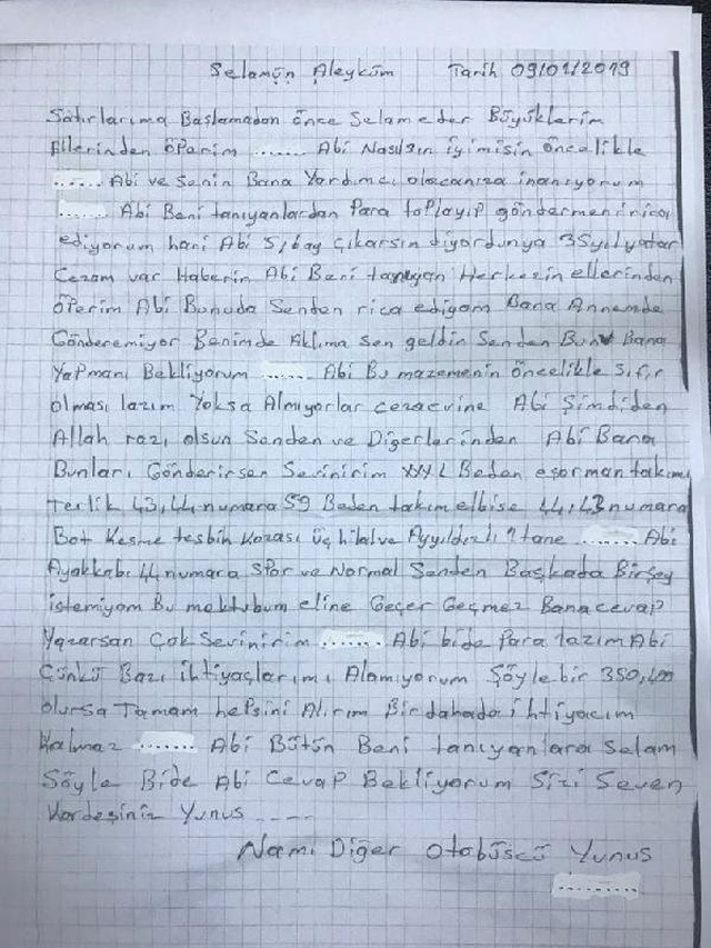 Cezaevinden, Kendisini Yakalayan Polislere Yardım Mektubu Yazdı