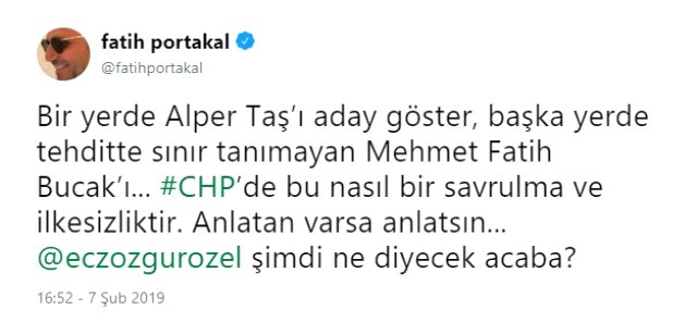 Fatih Portakal'dan CHP'ye Fatih Bucak Tepkisi