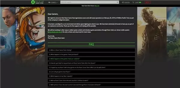 Razer, Henüz 1. Yılını Doldurmamış Olan Dijital Oyun Mağazasını Kapatıyor