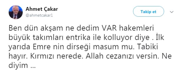 Ahmet Çakar, Antalyaspor-Başakşehir Maçındaki Hakem Kararlarına, 