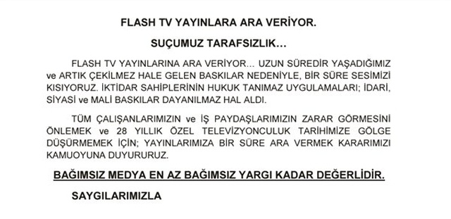 Halaylar Sahipsiz Kaldı: Flash Tv, Yayınları Durdurma Kararı Aldı