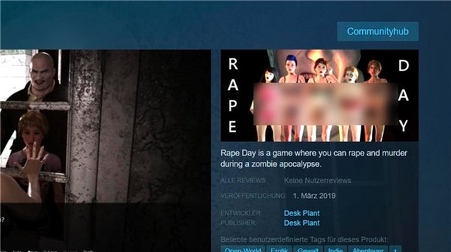 Yok Artık: Steam, Sapık Bir Seri Katili Konu Alan 'Rape Day' İsimli Oyunu Listeledi