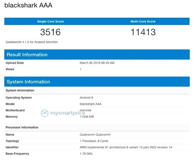 12gb Ram'li Xiaomi Black Shark Skywalker, Geekbench'te Ortaya Çıktı