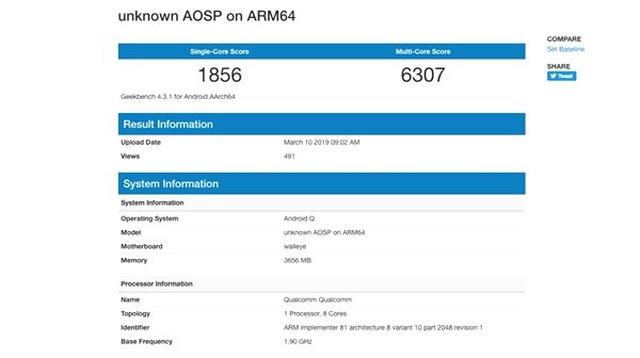 Android Q ile Çalışan Bir Cihaza Ait İlk Geekbench Skoru Ortaya Çıktı