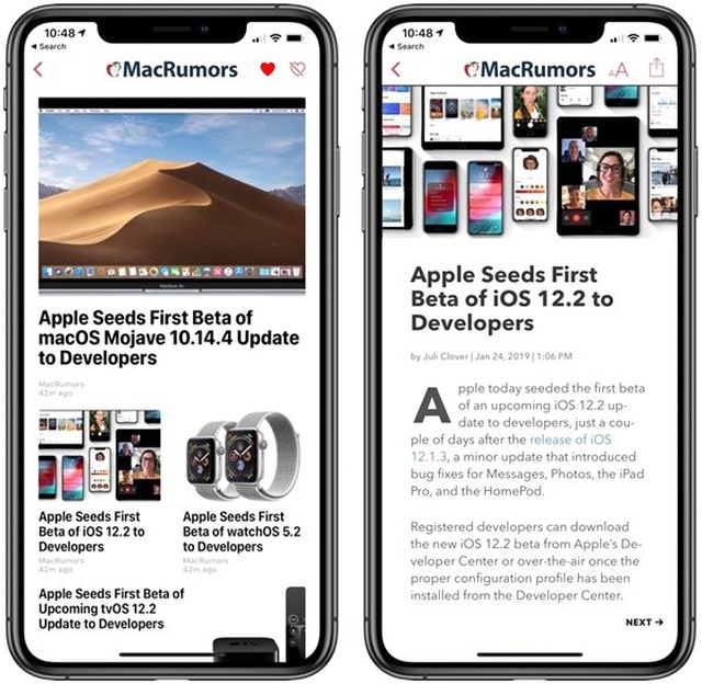 Apple, İos 12.2'nin 6. Geliştirici Betasını Yayınladı