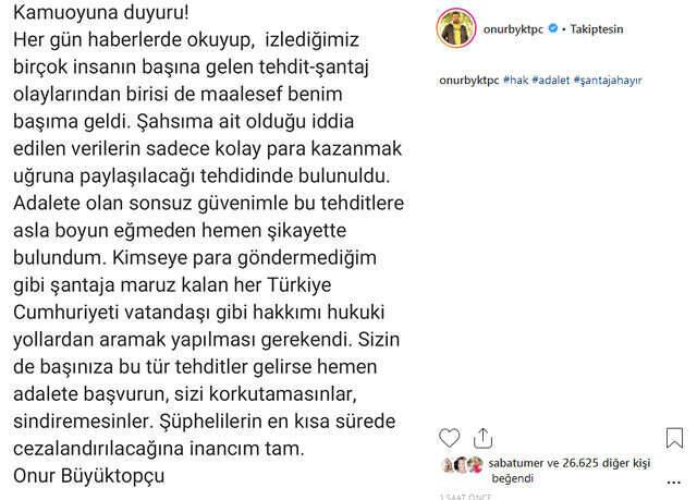 Kendisine Ait Mahrem Görüntülerle Şantaj Edilen Onur Büyüktopçu'dan İlk Açıklama