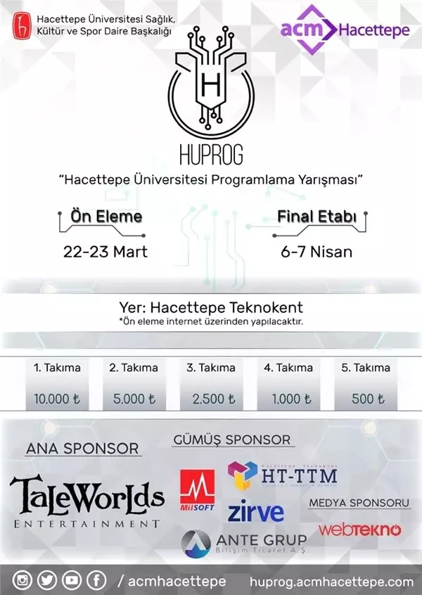 Hacettepe Üniversitesi Programlama Yarışması (Huprog), 6-7 Nisan'da Gerçekleştirilecek