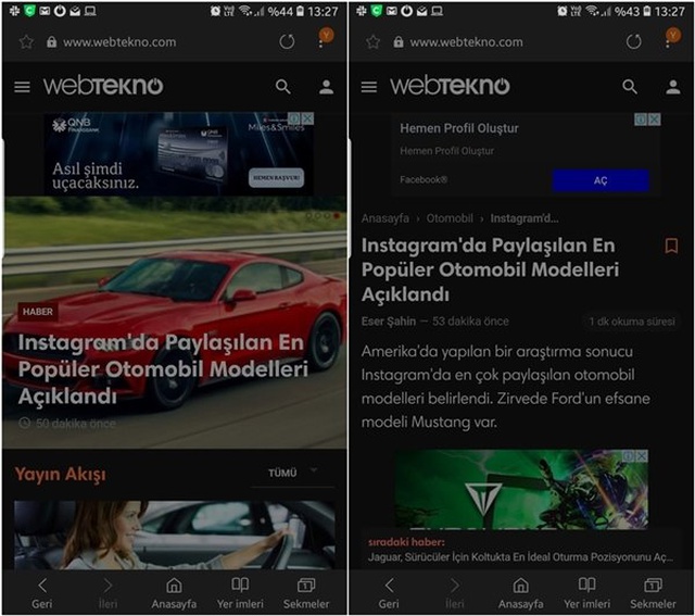 Samsung Internet'e Tüm Web Sitelerinde Geçerli Karanlık Mod Geldi