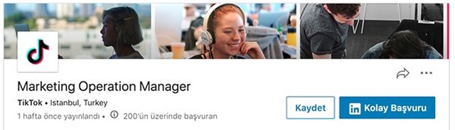 Tiktok, <a class='keyword-sd' href='/turkiye/' title='Türkiye'>Türkiye</a> Ofisi İçin İş İlanı Yayınladı