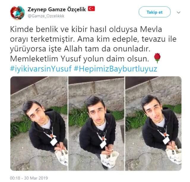 Gamze Özçelik, Broşür Dağıtırken Rencide Edilen Yusuf Özoğul'a Destek Oldu