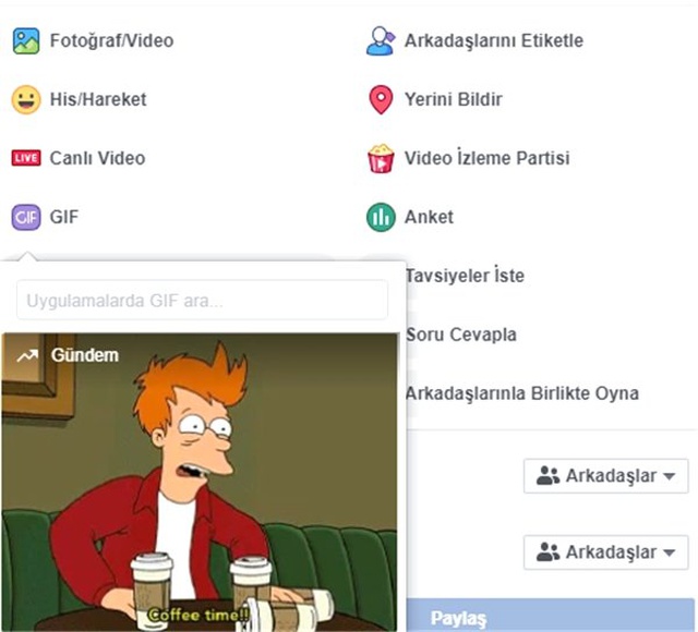 Facebook'ta Durum ve Yorumlara Nasıl Gıf Eklenir?
