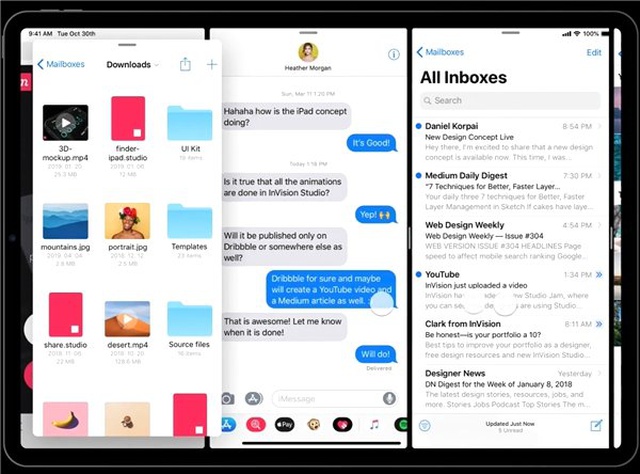 İpad'i 3 İphone Ekranına Dönüştüren İos 13 Konsepti