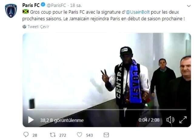 Usain Bolt Resmen İmzayı attı! 2 Yıl Boyunca Paris FC Oyuncusu