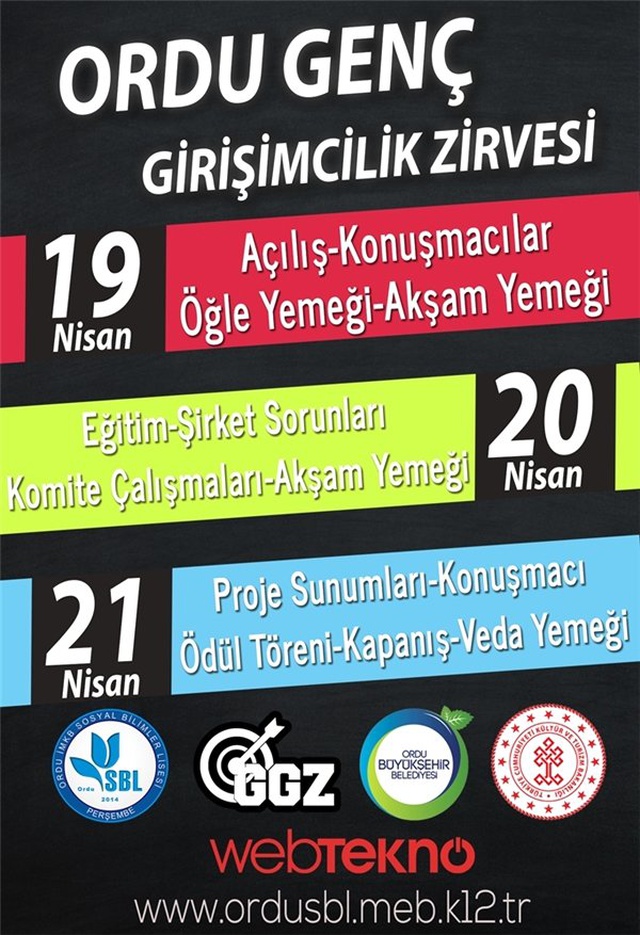 Ordu Genç Girişimcilik Zirvesi, 19-21 Nisan'da Gerçekleşecek