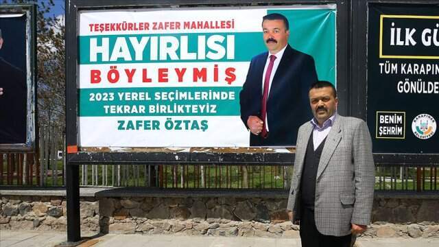 Seçimi Kaybeden Adaydan 'Billboardlı' Teşekkür Seçimi Kaybeden Aday, İlanla Vatandaşlara Teşekkür Etti