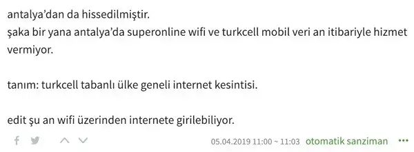 Turkcell ve Superonline'ın İnternet Erişiminde Sorunlar Yaşanıyor