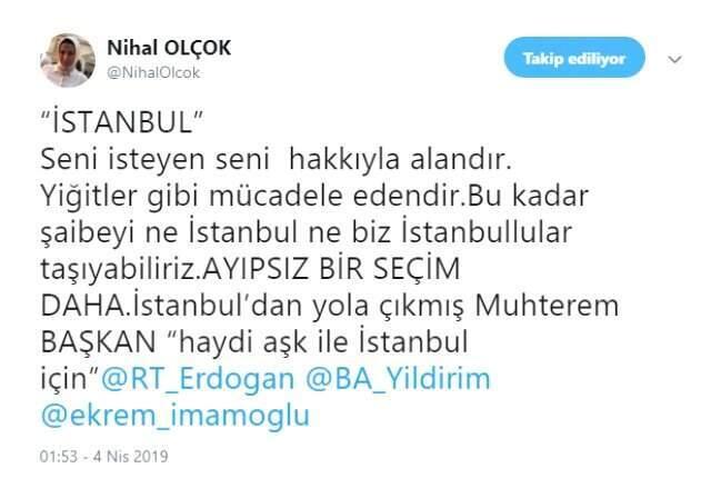 Erol Olçok'un Eşi Nihal Olçok'tan İstanbul Seçimleri İçin Sürpriz Çağrı