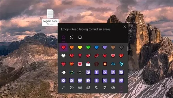 Windows 10'da Dosya ve Klasör İsimlerinde Nasıl Emoji Kullanılır?