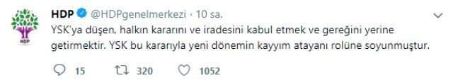 YSK'nın KHK'li Başkanlara Mazbata Vermeme Kararına HDP'den Tepki Geldi