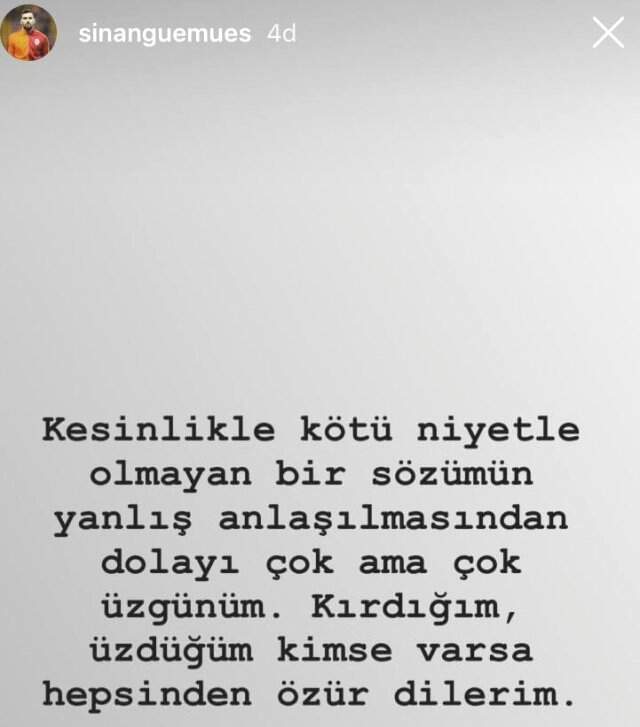 Galatasaraylı Taraftarlara 'Suriyeli' Diyen Sinan Gümüş Özür Diledi Galatasaraylı Taraftarlara