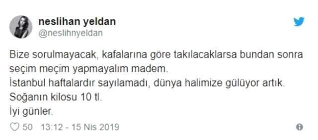 Oyuncu Neslihan Yeldan'dan 31 Mart İsyanı: Seçim Meçim Yapmayalım