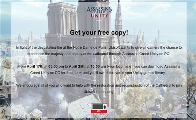 Assassin's Creed: Unity, Kısa Süreliğine Tamamen Ücretsiz Oldu