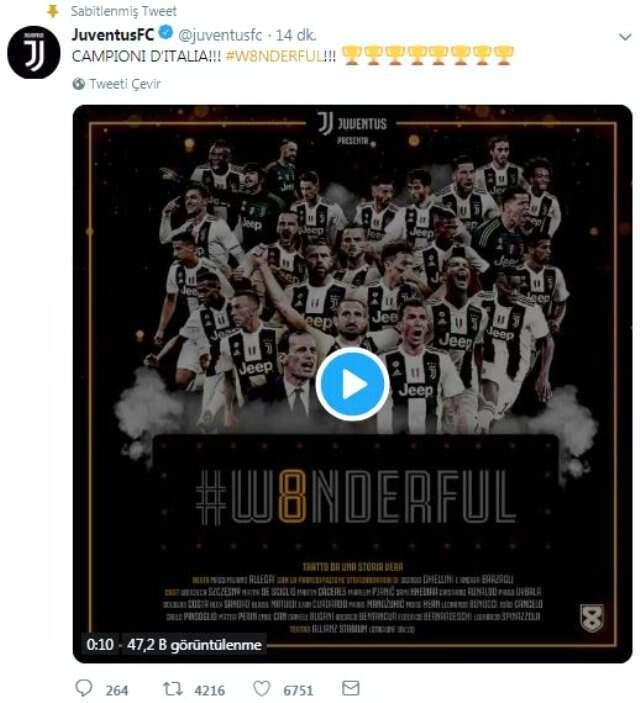 Juventus, Şampiyonluğunu İlan Etti