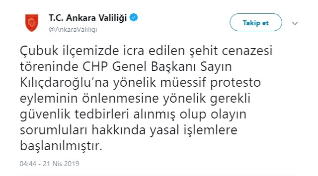 Ankara Valiliği'nden Kılıçdaroğlu'na Yapılan Saldırıyla İlgili Açıklama Geldi