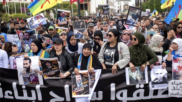 Fas'ta Protestolar: Binlerce Kişi Rif Hareketi Aktivistlerinin Serbest Bırakılması Talebiyle...