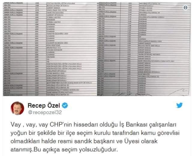 İş Bankasından, AK Parti YSK Temsilcisi Özel'in İddialarına Yanıt Geldi