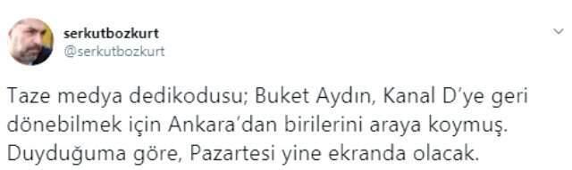 Demirören Grubu'nun Eski Yöneticisi: Buket Aydın Pazartesi Yine Ekranda Olacak