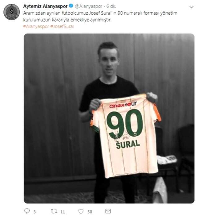 Josef Sural'ın 90 Numaralı Forması Emekliye Ayrıldı Josef Sural'ın 90 Numaralı Forması Emekliye Ayrıldı
