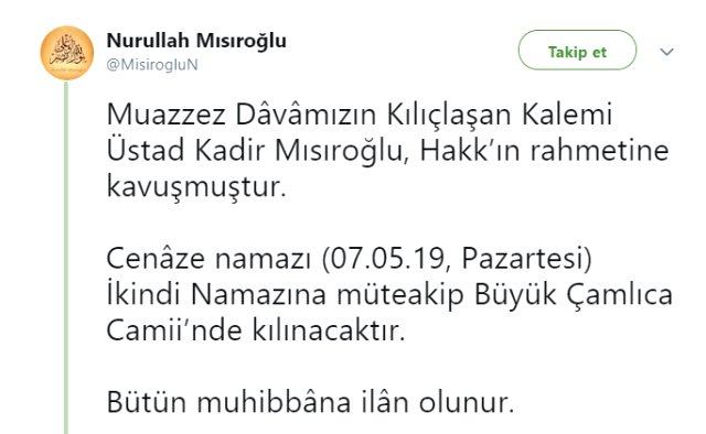 Tarihçi Yazar Kadir Mısıroğlu Hayatını Kaybetti!