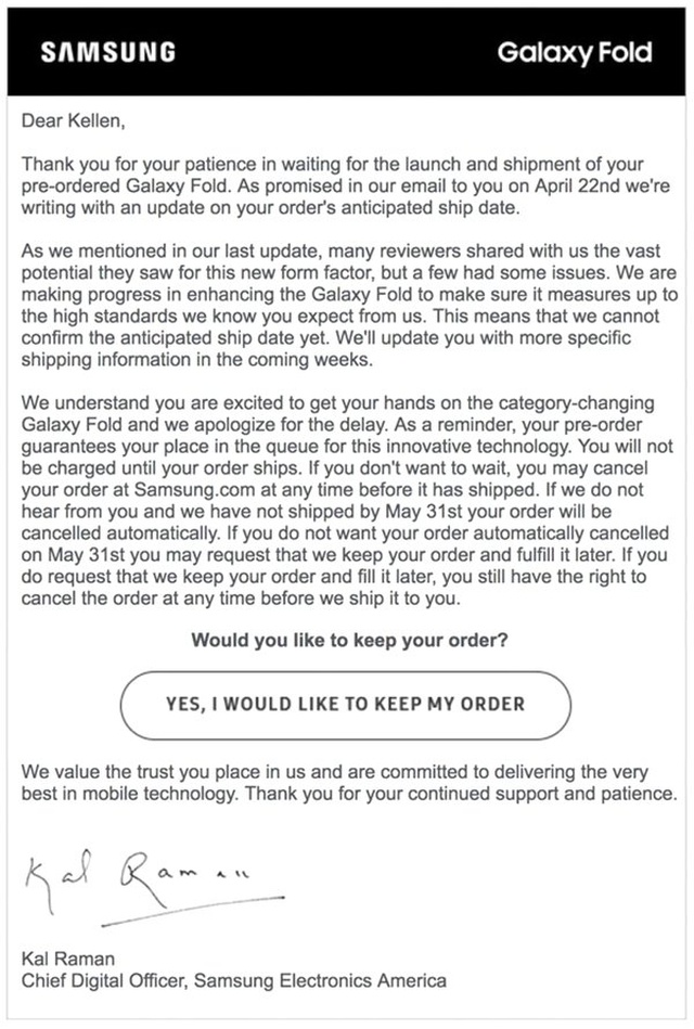 Samsung, Galaxy Fold Teslimatlarını Binbir Bahaneyle Geciktiriyor