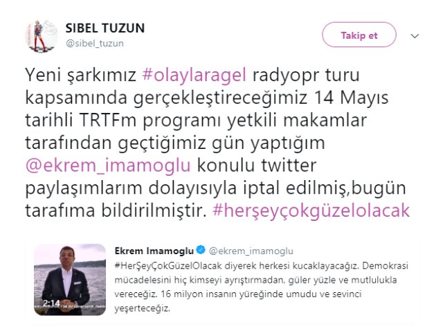 İmamoğlu'na Destek Veren Sibel Tüzün'ün TRT FM'deki Programı İptal Edildi!