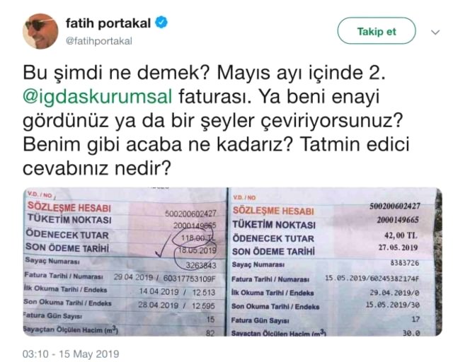 Fatih Portakal'ın Fatura İsyanına İGDAŞ'tan Cevap Geldi!