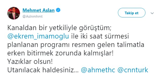 Mehmet Aslan'dan Ekrem İmamoğlu'nun Katıldığı CNN Türk'teki Program Hakkında Çarpıcı İddia: Erken Bitirdiler
