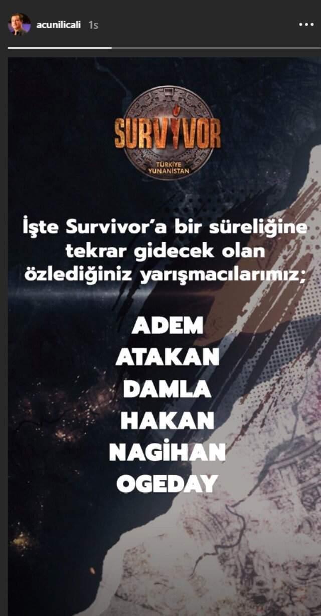 Survivor'a Gelecek Eski Yarışmacıların İsimleri Belli Oldu