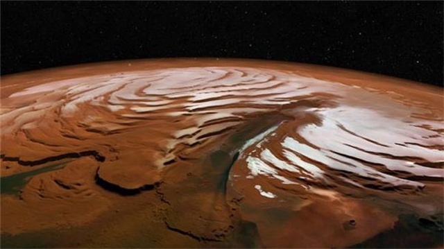 Mars'ın Kuzey Kutbunun Altında Devasa Bir Buzul Bulundu